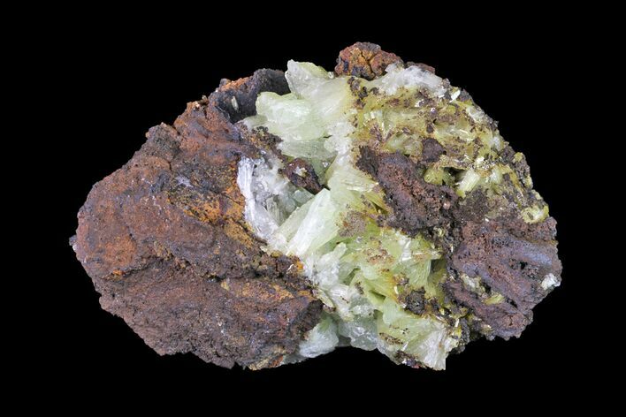 Gemmy, Adamite Crystals With Calcite - Ojuela Mine, Mexico #155300